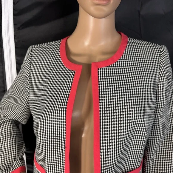 Nine West Black and White Blazer with Orange Accents - Picture 8 of 13